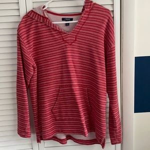 Chaps loose fitting pullover top with hood.